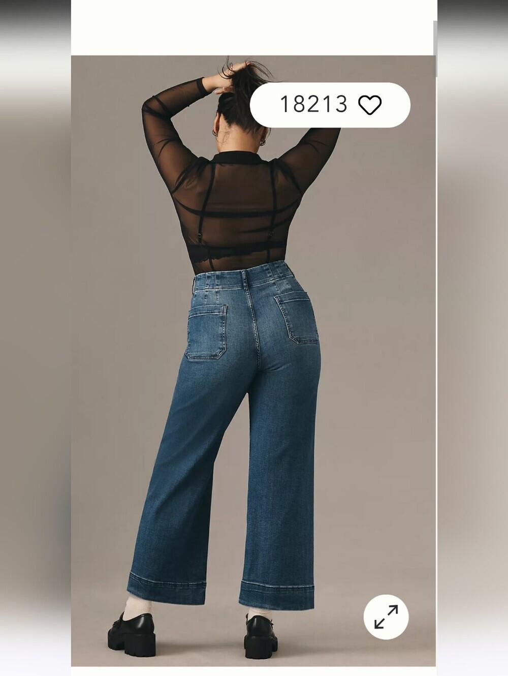 Anthropologie Maeve The Colette High-Rise Wide-Leg Cropped Jeans - Size 34 - Picture 2 of 13